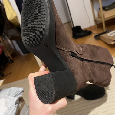 bottes en cuir marron