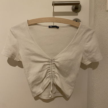 Cropped Shirt mit Schnürung