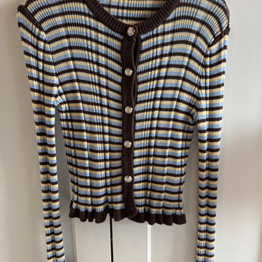 Cardigan in maglia a righe