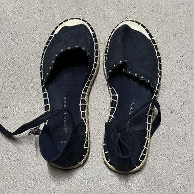 Sandales espadrille bleu foncé avec bride