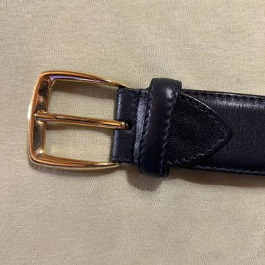 Black/Gold Leather Belt