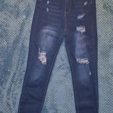 Pantalon jeans de mode effilochée 