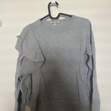 Esprit grey ruffle sweater, size S
