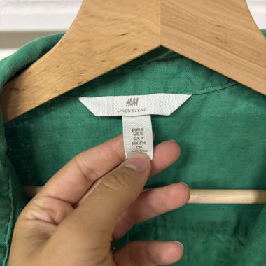 H&M Linen Blend Shirt green