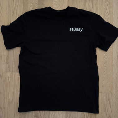 Schwarzes Stussy T-Shirt mit Eis am Stiel Print