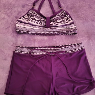 Costume da bagno due pezzi viola