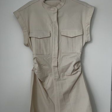 Zara Beige Hemdblusenkleid