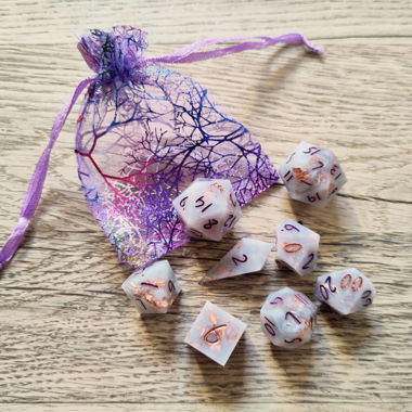 Lot de dés JDR artisanaux neufs 