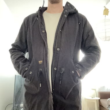 Carhartt WIP Black hooded parka jacket