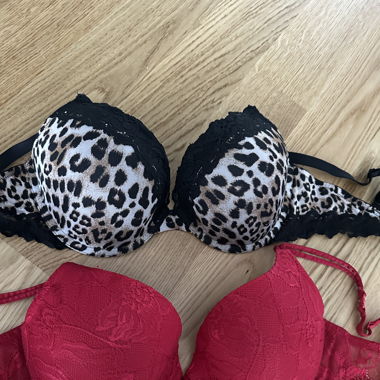 2 BHs Grösse 85D Leopard & Rot