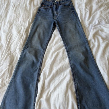 Blue flared jeans