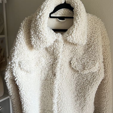 Cream teddy fleece coat