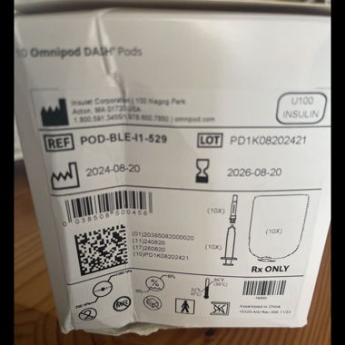 Scatola di Omnipod DASH Pods