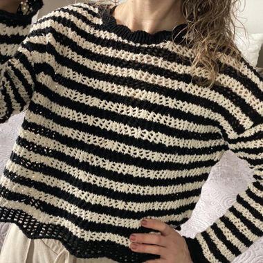 Stradivarius striped crochet sweater