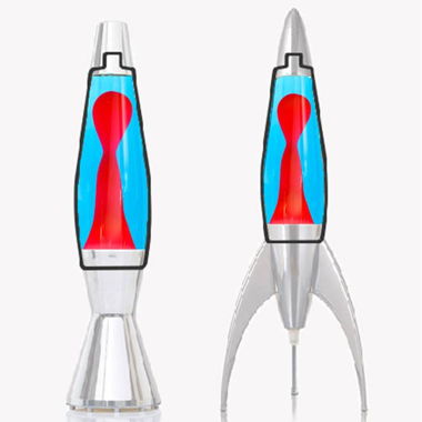 Mathmos Astrobaby Flasche Lavalampe Blau-Rot