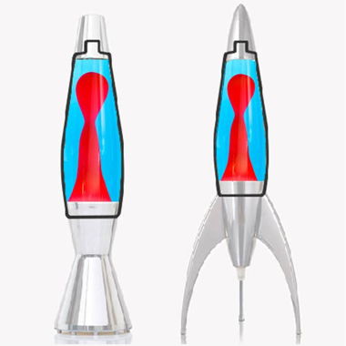 Mathmos Astrobaby Flasche Lavalampe Blau-Rot