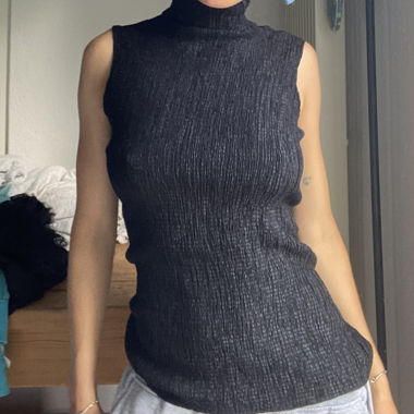 Vintage Black Sleeveless Top