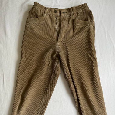 High-Waisted Camel Corduroy Trousers