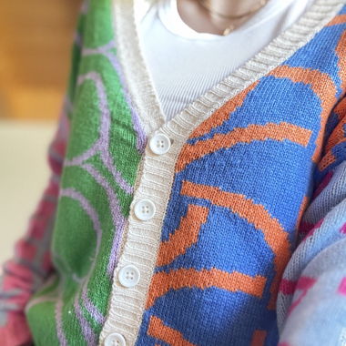 Cardigan en tricot multicolore