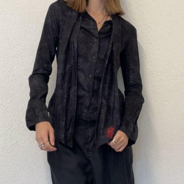 Cop copine shirt, S, schwarz gemustert