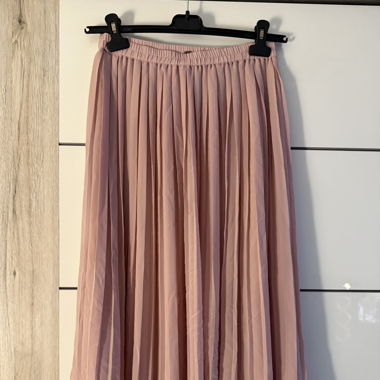 Plissierter Maxirock in Rosa von Manor (Grösse 38)