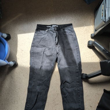 Jeans gris taille haute