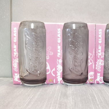2008 McDonald's Coca Cola Can Glas Dose 3x in Pink