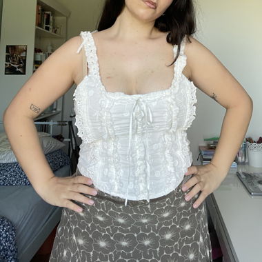 White floral corset top