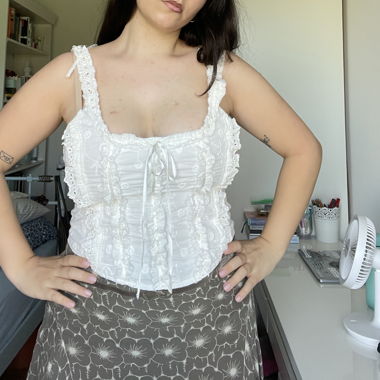 White floral corset top