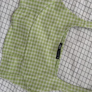 top estivo carino verde e bianco
