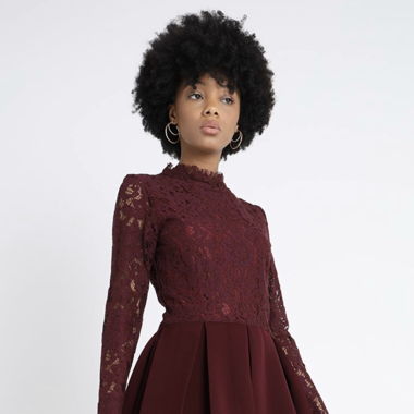 Vintage princess dress - bordeaux - Gr. 36