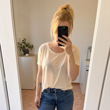 T-shirt jaune/beige