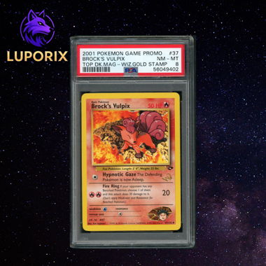 Pokémon PSA 8 Brock's Vulpix Gold W Stamp 37/132