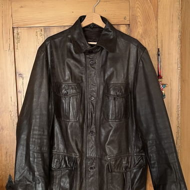 Brown leather jacket