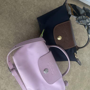 Mini Langchamp double pack lilas et bleu