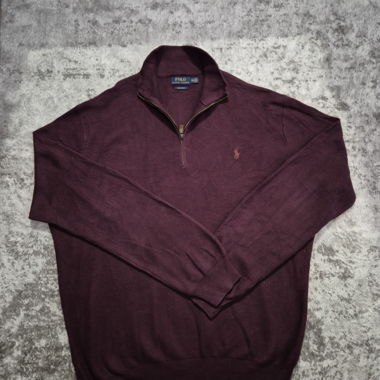 Vintage Polo Ralph Lauren Quarterzip Sweater, rot