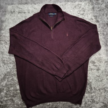 Vintage Polo Ralph Lauren Quarterzip Sweater, rot