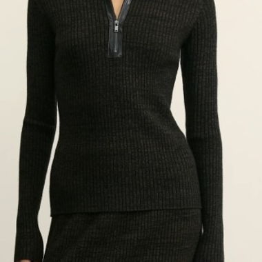 COS ribbed zip top sweater