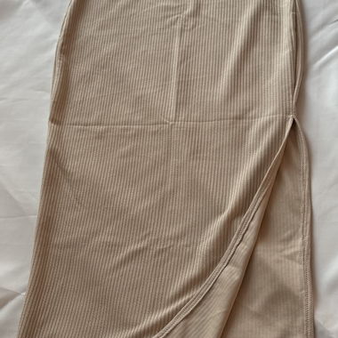 Gonna midi in jersey beige