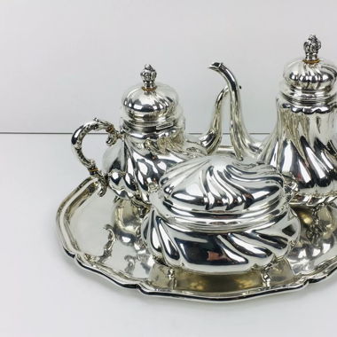 835 Silber Tafelsilber 3476 Gramm Chippendale Tee