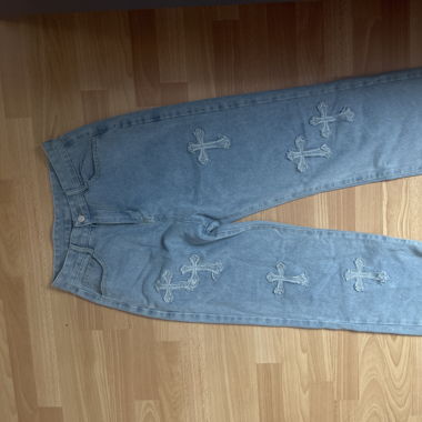 Vintage Jeans mit Kreuz-motiv