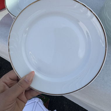 Piatti in porcellana con bordo dorato