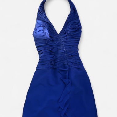 Vintage Blaues Cocktailkleid mit Perlen