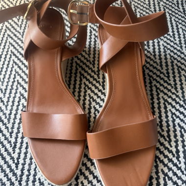MNG Brown Wedge Sandals EU 41