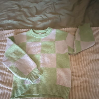 Pull en laine quadrillé