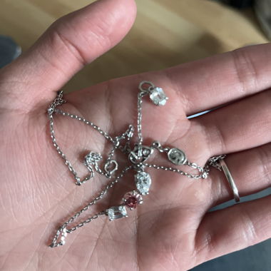 Swarovski Halskette mit rosa und weissen diamant