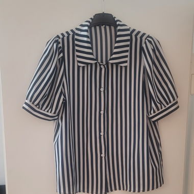Blusa a Maniche Corte a Righe