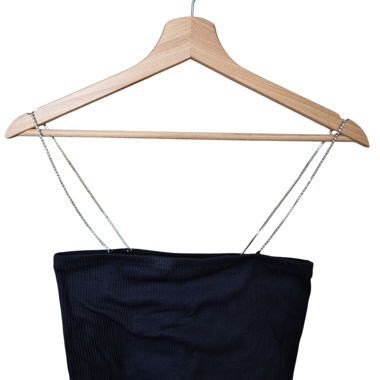 Crop top with rhinestone straps