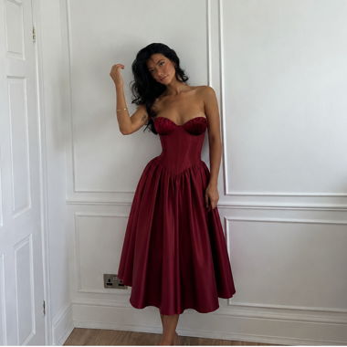 Oh Polly Bordeaux Dress