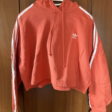 Adidas Cropped Hoodie Coral